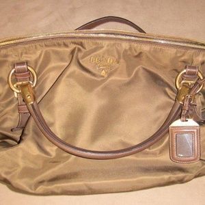 Prada Tessuto Saffian Brown Nylon Bag
